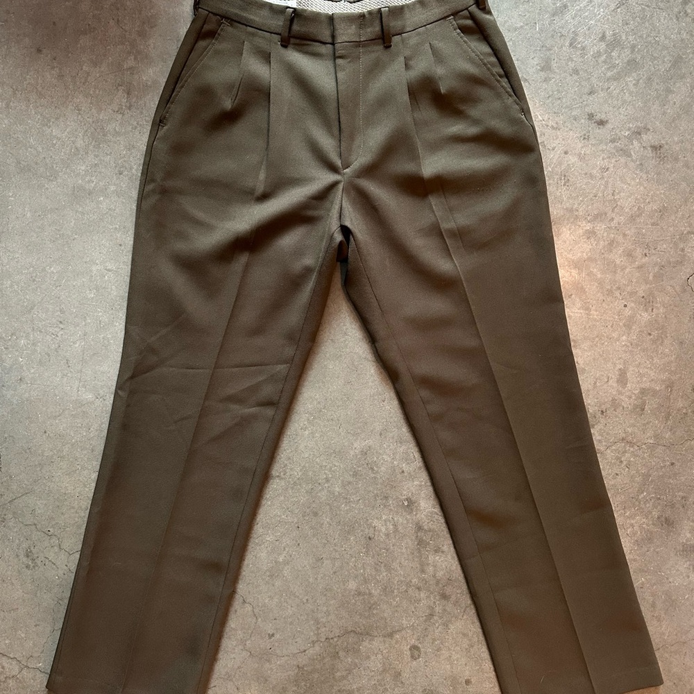 Haband of Paterson Men’s Dark Olive Pleated Trousers